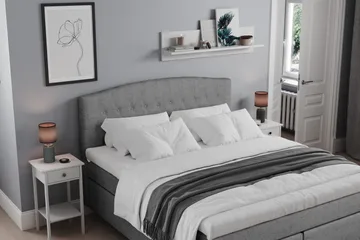 Belda Kontinentalsäng 160x200Fast - Grå - Products - Möbler - Säng - Kontinentalsäng