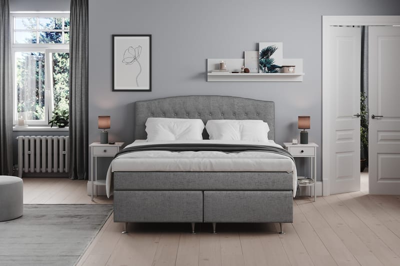 Belda Kontinentalsäng 160x200Fast/Medium - Grå - Products - Möbler - Säng - Kontinentalsäng