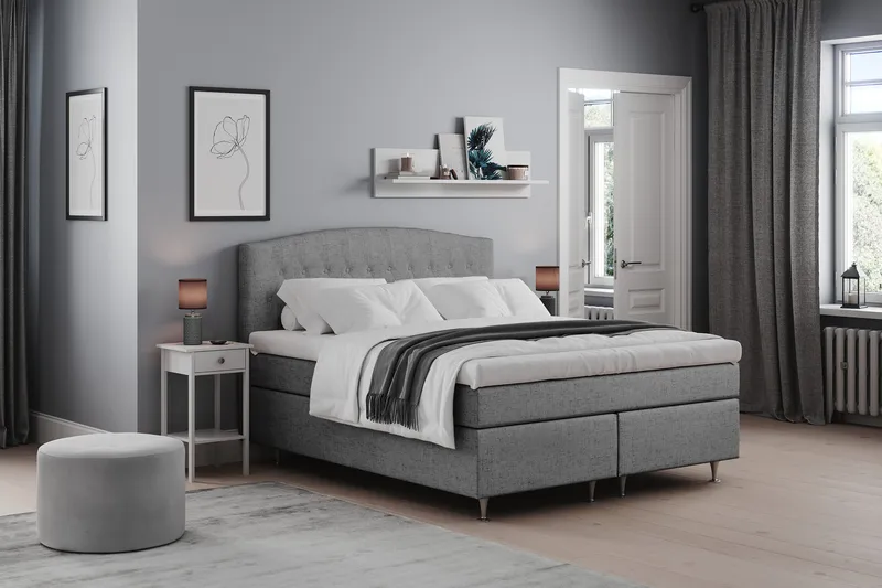 Belda Kontinentalsäng 160x200Fast/Medium - Grå - Products - Möbler - Säng - Kontinentalsäng