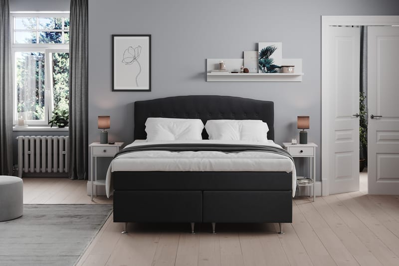 Belda Kontinentalsäng 160x200Fast/Medium - Svart - Products - Möbler - Säng - Kontinentalsäng