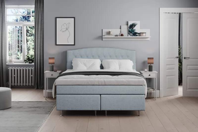 Belda Kontinentalsäng 180x200Fast - Ljusblå - Products - Möbler - Säng - Kontinentalsäng