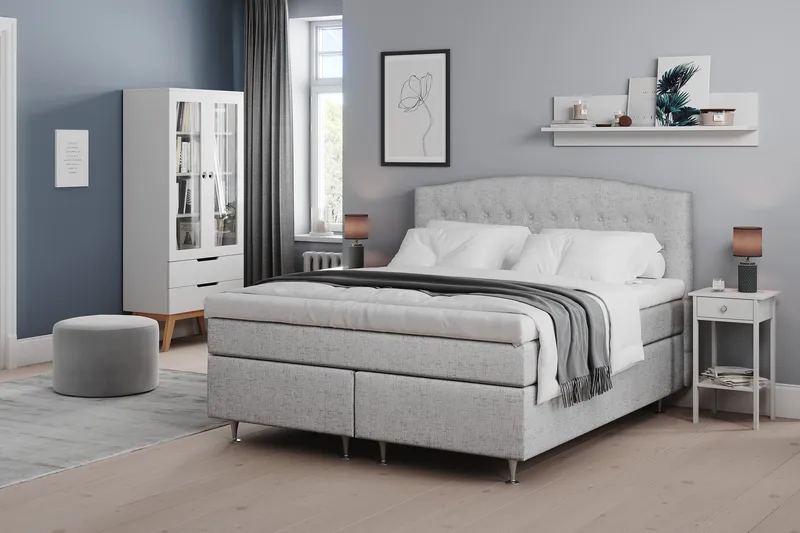 Belda Kontinentalsäng 180x200Fast - Ljusgrå - Products - Möbler - Säng - Kontinentalsäng