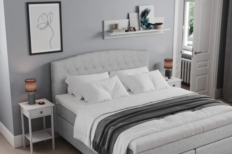 Belda Kontinentalsäng 180x200Fast - Ljusgrå - Products - Möbler - Säng - Kontinentalsäng