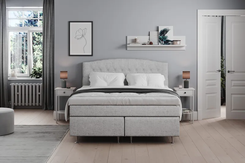 Belda Kontinentalsäng 180x200Fast - Ljusgrå - Products - Möbler - Säng - Kontinentalsäng