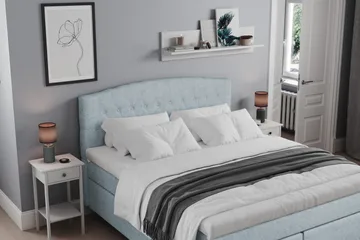 Belda Kontinentalsäng 180x200Fast/Medium - Ljusblå - Products - Möbler - Säng - Kontinentalsäng
