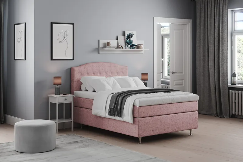 Belda Sängpaket 120x200 Fast - Rosa - Products - Möbler - Säng - Enkelsäng