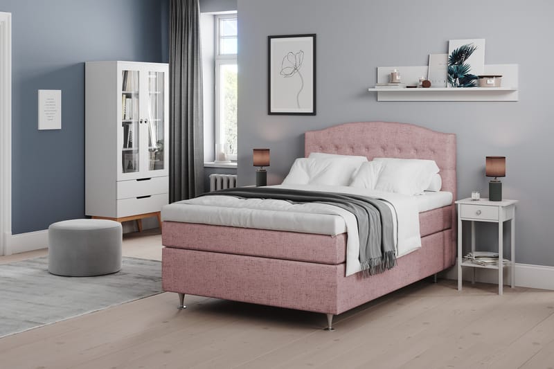 Belda Sängpaket 140x200 Medium - Rosa - Products - Möbler - Säng - Kontinentalsäng