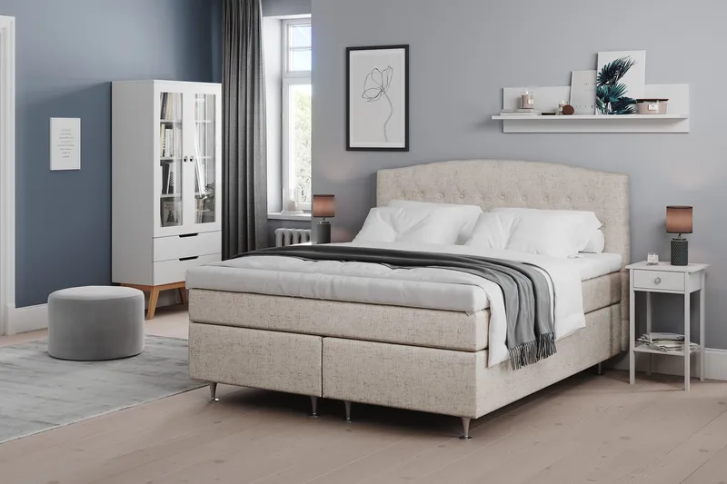 Belda Sängpaket 160x200 Fast - Beige - Products - Möbler - Säng - Kontinentalsäng