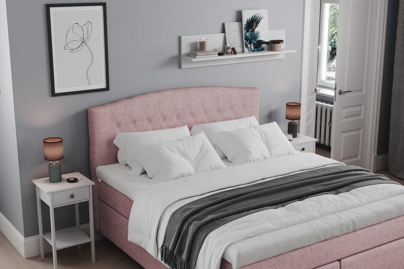 Belda Sängpaket 160x200 Fast - Rosa - Products - Möbler - Säng - Kontinentalsäng