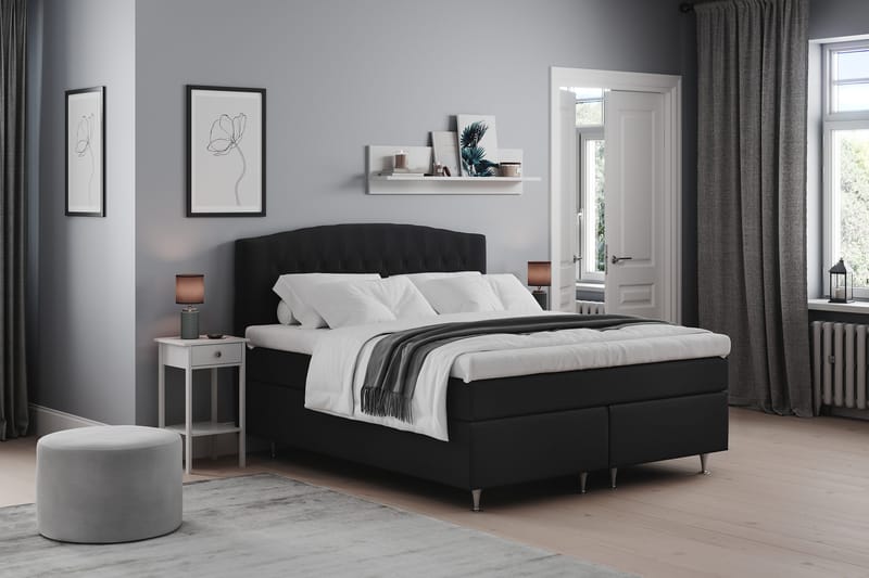Belda Sängpaket 160x200 Fast/Medium - Svart - Products - Möbler - Säng - Kontinentalsäng