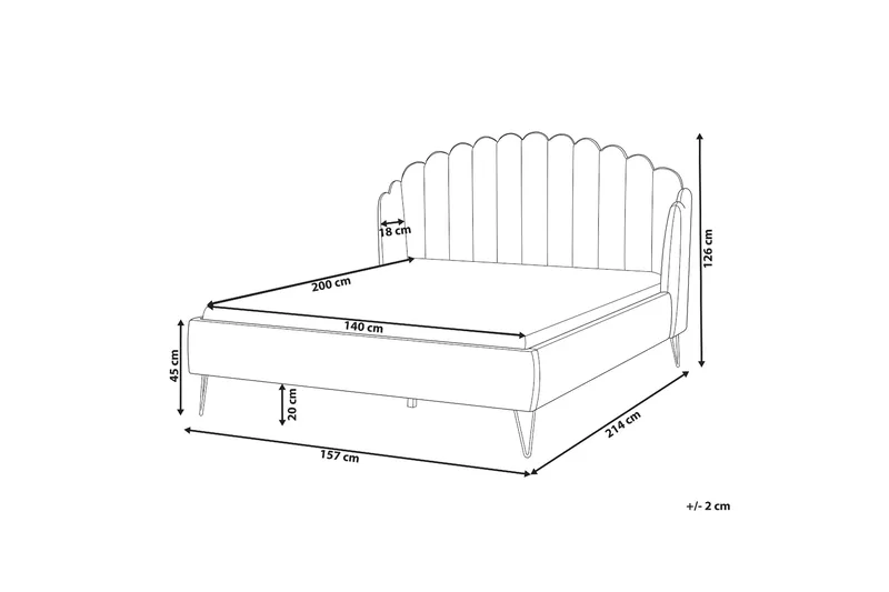 Benicio Sängram 140x200 cm - Taupe/Guld - Products - Möbler - Säng - Sängram & sängstomme