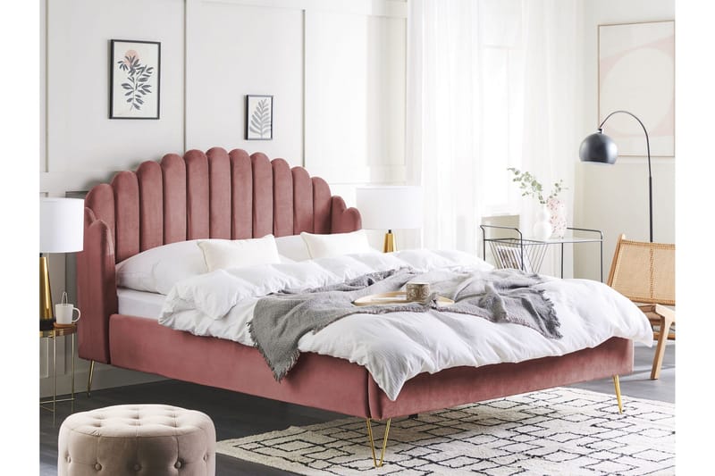 Benicio Sängram 160x200 cm - Rosa/Guld - Products - Möbler - Säng - Sängram & sängstomme