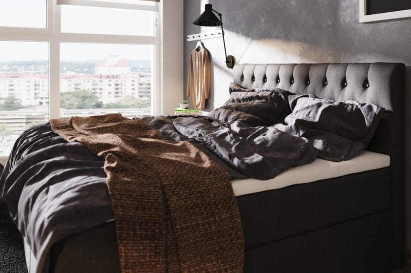 Boxy Box Bed 160x200 cm - Svart/Grå - Products - Möbler - Säng - Säng med förvaring
