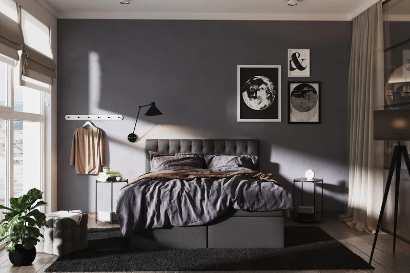 Boxy Komplett Sängpaket Box Bed 160x200 cm - Svart/Grå - Products - Möbler - Säng - Säng med förvaring