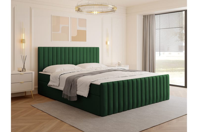 Calrosor Sängpaket Kontinentalsäng med Förvaring 180x200 cm - Grön - Products - Möbler - Säng - Komplett sängpaket