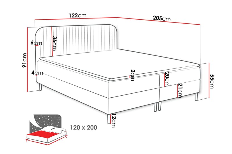 Celestine Förvaringssäng 120x200 cm - Brun - Products - Möbler - Säng - Komplett sängpaket