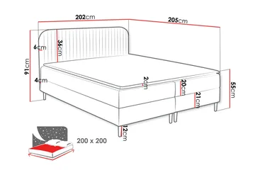 Celestine Förvaringssäng 200x200 cm - Beige - Products - Möbler - Säng - Komplett sängpaket