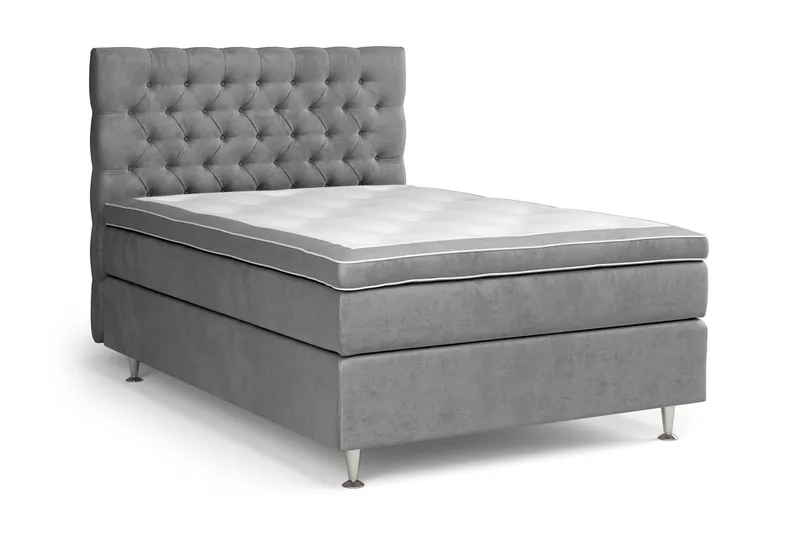 Celine Kontinentalsäng 120x200cm - Grå/Sammet - Products - Möbler - Säng - Enkelsäng