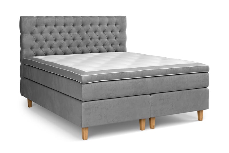 Celine Kontinentalsäng 160x200cm - Grå/Sammet - Products - Möbler - Säng - Kontinentalsäng