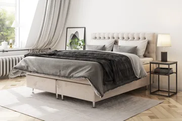 Celine Kontinentalsäng 180x200cm - Beige/Sammet - Products - Möbler - Säng - Kontinentalsäng