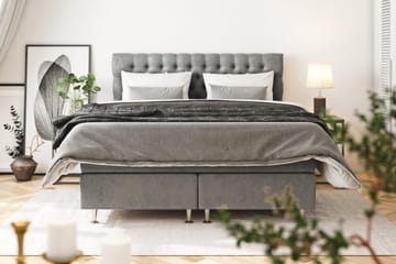 Celine Kontinentalsäng 180x200cm - Grå/Sammet - Products - Möbler - Säng - Kontinentalsäng