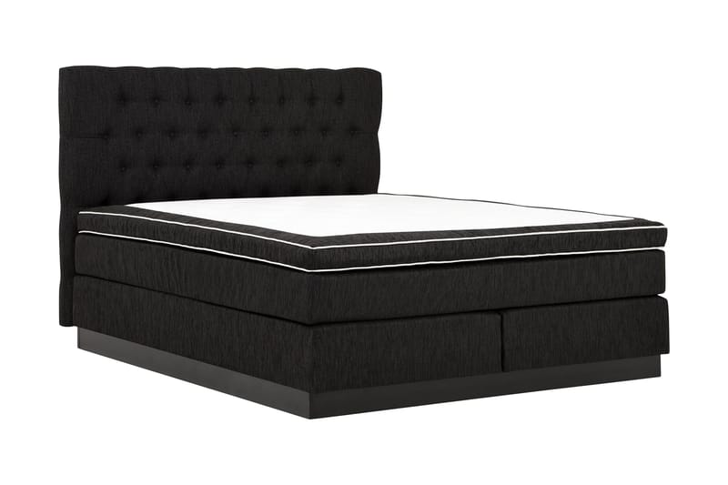 Charleston Kontinentalsäng 160x200 Fast Polyeterskum - Svart - Products - Möbler - Säng - Kontinentalsäng
