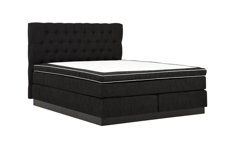 Charleston Kontinentalsäng 180x200 Fast Polyeterskum - Svart - Products - Möbler - Säng - Kontinentalsäng