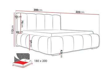 Cleaton Sängram 160x200 cm med Förvaring HVILA Skummadrass och Bäddmadrass i Latex med Tvättbar klädsel - Beige/Vit - Products - Möbler - Säng - Komplett sängpaket