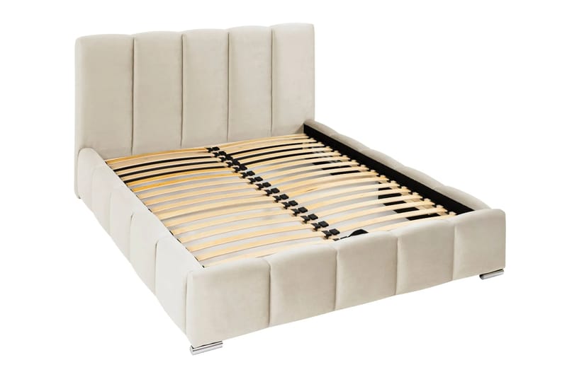 Cleaton Sängram 180x200 cm med Förvaring HVILA Skummadrass och Bäddmadrass i Polysterskum med Tvättbar klädsel - Grå/Vit - Products - Möbler - Säng - Komplett sängpaket