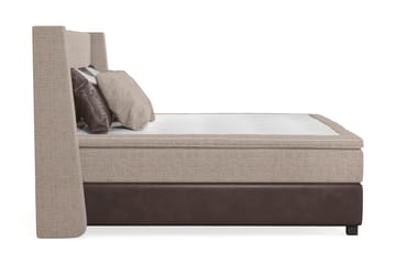 Cuba Sängpaket 210x210 med Två Bruna Två Beiga Kuddar - (+Fler val) Beige/Brun - Products - Möbler - Säng - Kontinentalsäng