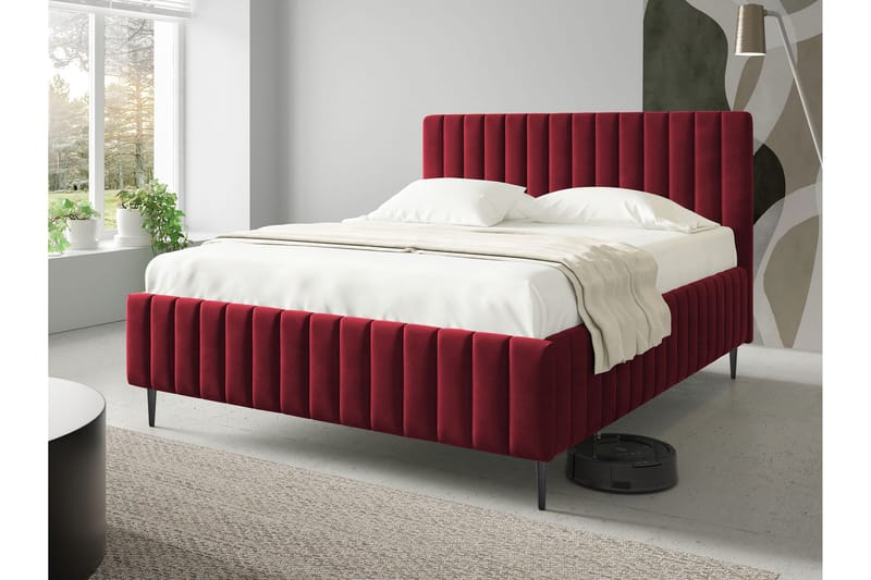 Desio Förvaringssäng 140x200 cm, Röd