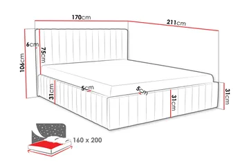 Desio Förvaringssäng 160x200 cm - Brun - Products - Möbler - Säng - Säng med förvaring