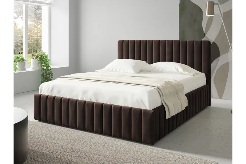 Desio Förvaringssäng 180x200 cm, Brun