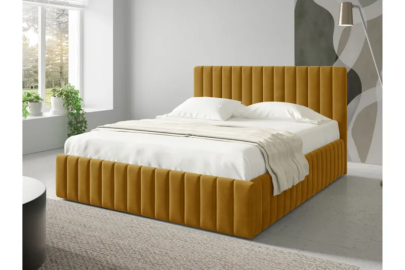 Desio Förvaringssäng 180x200 cm - Gul - Products - Möbler - Säng - Säng med förvaring