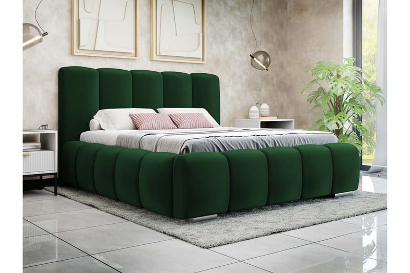 Gioia Förvaringssäng 140x200 cm - Grön - Products - Möbler - Säng - Säng med förvaring