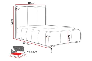 Gioia Sängram med Förvaring 90x200 cm - Grön - Products - Möbler - Säng - Sängram & sängstomme