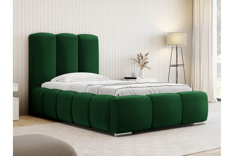 Gioia Sängram med Förvaring 90x200 cm - Grön - Products - Möbler - Säng - Sängram & sängstomme
