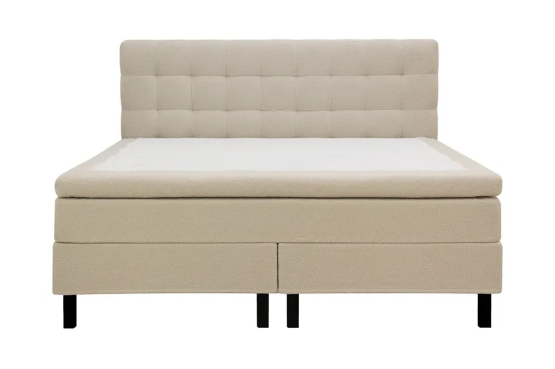 Hilton Komplett Sängpaket 180x200 cm Kontinentalsäng med rutad sänggavel - Beige / Teddy - Products - Möbler - Säng - Kontinentalsäng