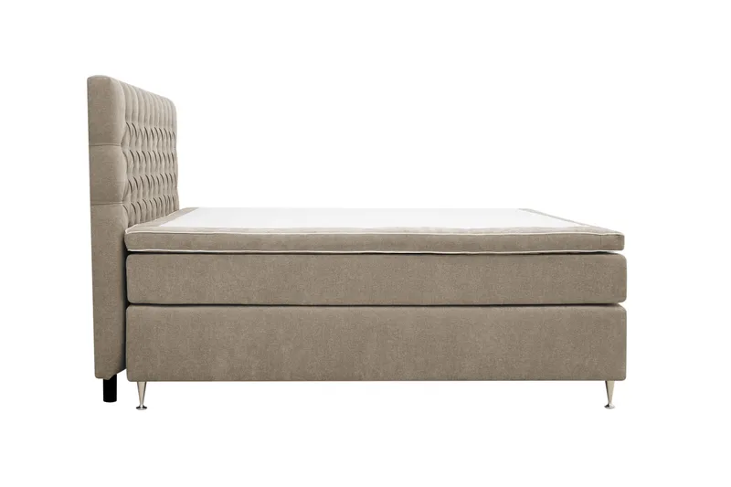Hilton Lyx Komplett Sängpaket 160x200 cm Kontinentalsäng med knappad sänggavel i chenille - Brun - Products - Möbler - Säng - Kontinentalsäng