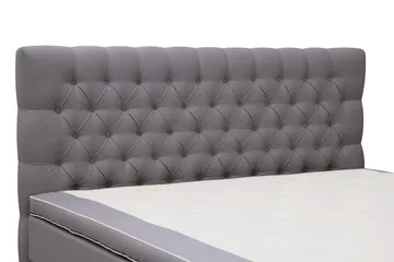 Hilton Lyx Komplett Sängpaket 160x200 cm Kontinentalsäng med knappad sänggavel i sammet - Grå / Sammet - Products - Möbler - Säng - Kontinentalsäng