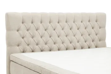 Hilton Lyx Komplett Sängpaket 180x200 cm Kontinentalsäng med knappad sänggavel i chenille - Beige - Products - Möbler - Säng - Kontinentalsäng
