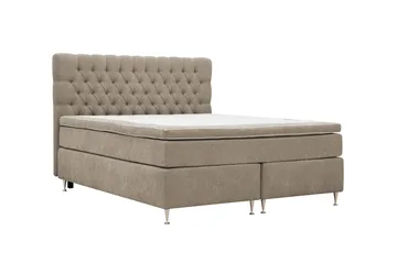 Hilton Lyx Komplett Sängpaket 180x200 cm Kontinentalsäng med knappad sänggavel i chenille - Brun - Products - Möbler - Säng - Kontinentalsäng