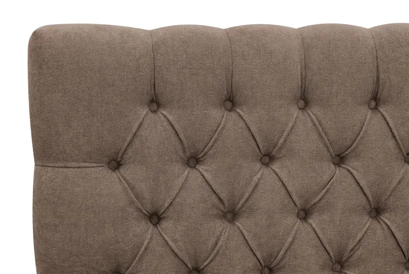 Hilton Lyx Komplett Sängpaket 180x200 cm Kontinentalsäng med knappad sänggavel i chenille - Mörkbrun - Products - Möbler - Säng - Kontinentalsäng