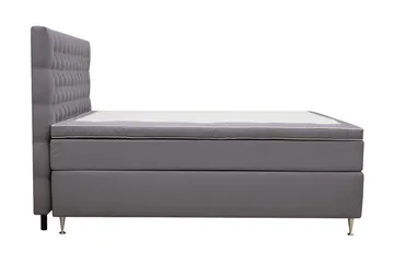 Hilton Lyx Komplett Sängpaket 180x200 cm Kontinentalsäng med knappad sänggavel i sammet - Grå - Products - Möbler - Säng - Kontinentalsäng
