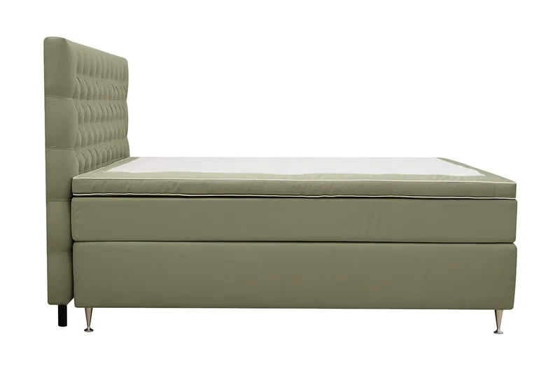 Hilton Lyx Komplett Sängpaket 180x200 cm Kontinentalsäng med knappad sänggavel i sammet - Olivgrön - Products - Möbler - Säng - Kontinentalsäng