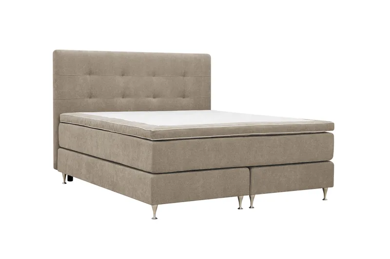 Hilton Premium Komplett Sängpaket 160x200 cm Kontinentalsäng med Sänggavel - Ljusbrun Tyg - Products - Möbler - Säng - Kontinentalsäng
