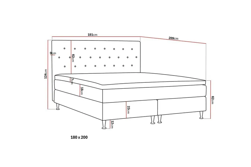 Hilton Plus Komplett Sängpaket 180x200 cm - Antracit - Products - Möbler - Säng - Komplett sängpaket