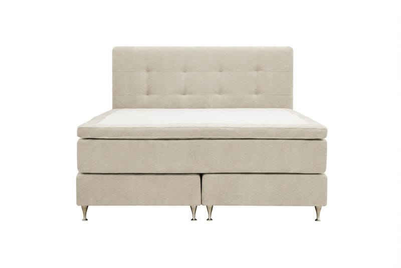 Hilton Premium Komplett Sängpaket 180x200 cm Kontinentalsäng med Sänggavel, Beige Tyg