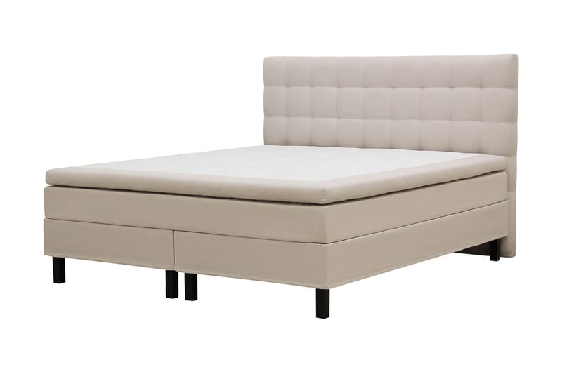 HVILA Classic Komplett Sängpaket 160x200 cm Kontinentalsäng med rutad sänggavel - Beige - Products - Möbler - Säng - Kontinentalsäng