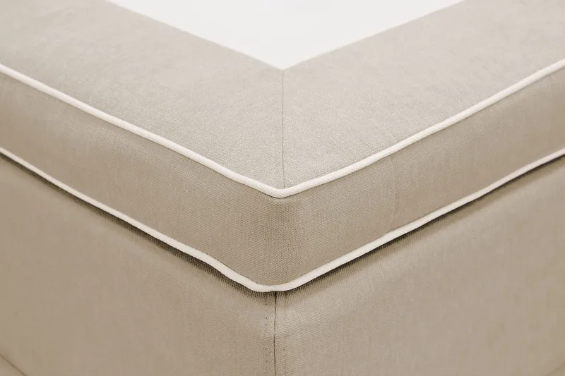 HVILA Lyx Komplett Sängpaket 160x200 cm Kontinentalsäng med knappad sänggavel - Beige - Products - Möbler - Säng - Komplett sängpaket